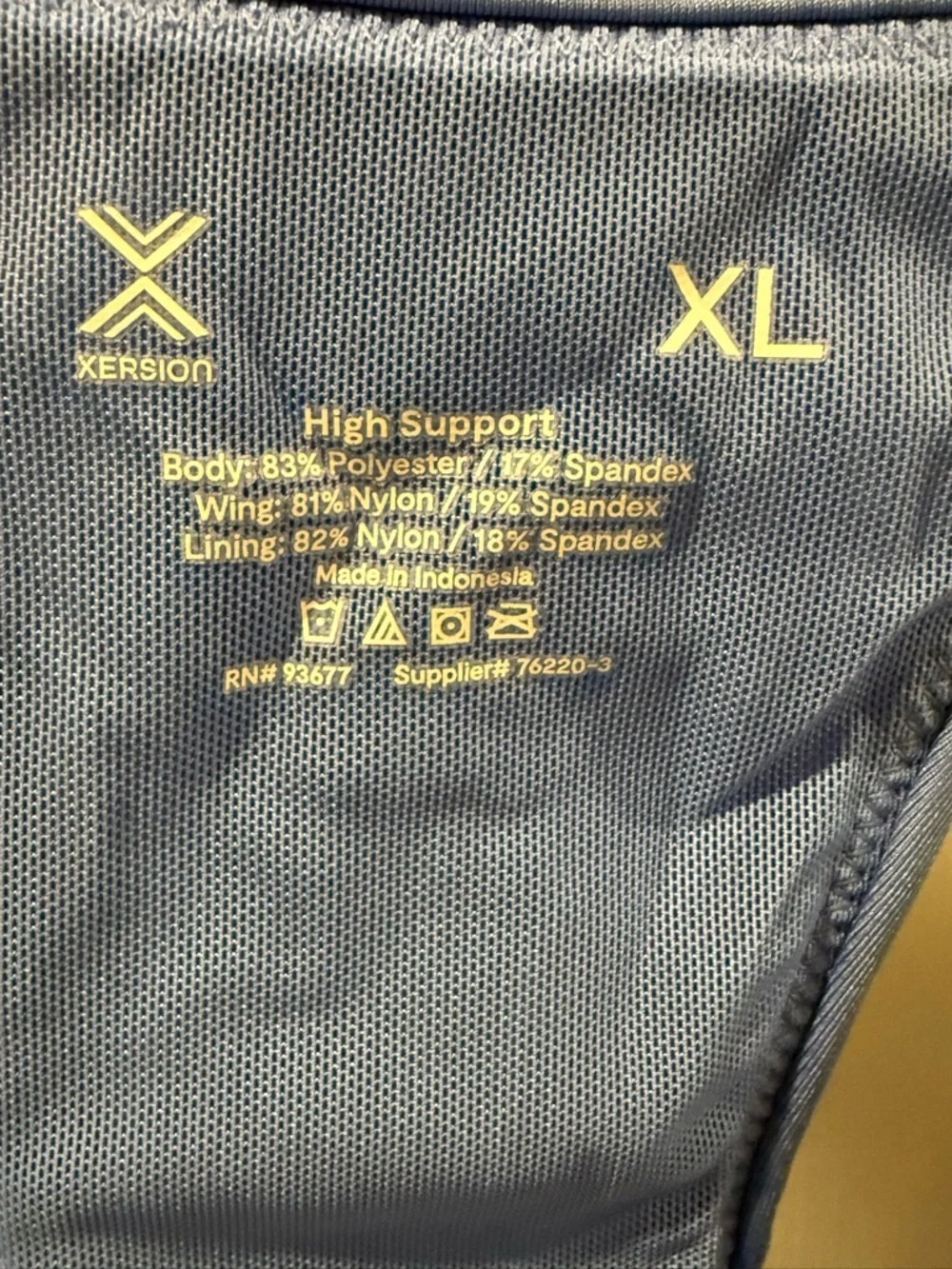 Xersion Women’s High-Impact Front Zip Sports Bra - Blue - Picture 3 of 3